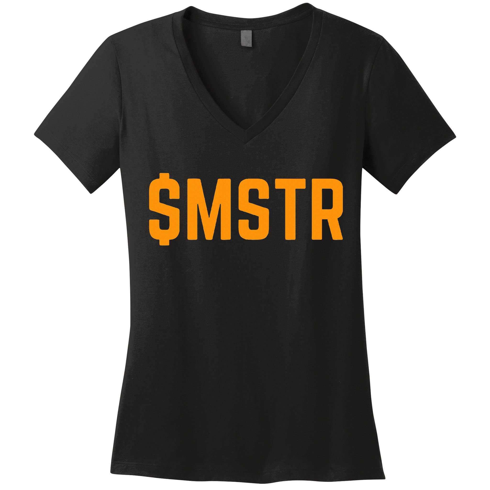 Microstrategy $Mstr Michael Saylor Bitcoin Women's V-Neck T-Shirt