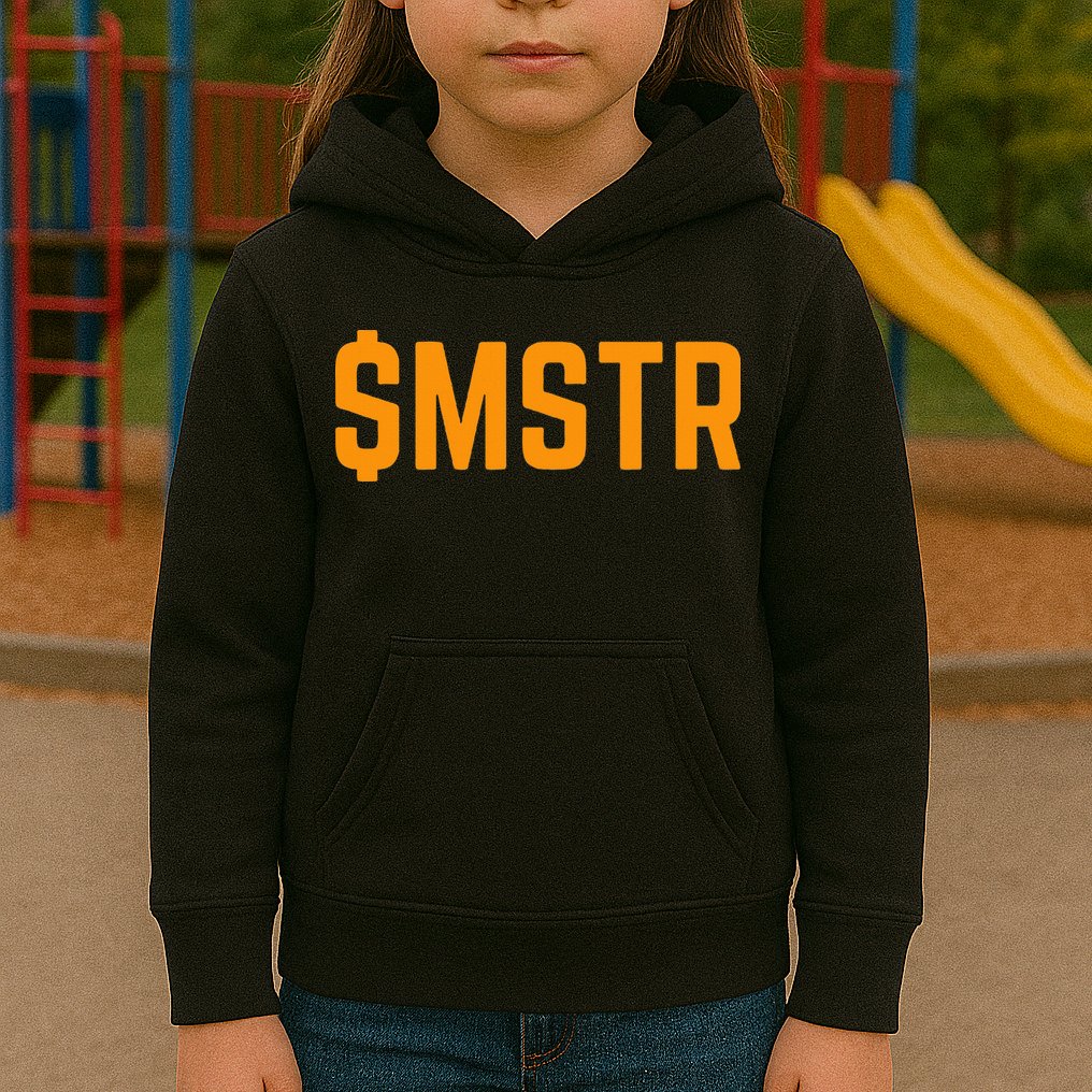 Microstrategy $Mstr Michael Saylor Bitcoin Kids Hoodie