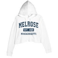 Melrose Massachusetts Ma Vintage Sports Crop Fleece Hoodie