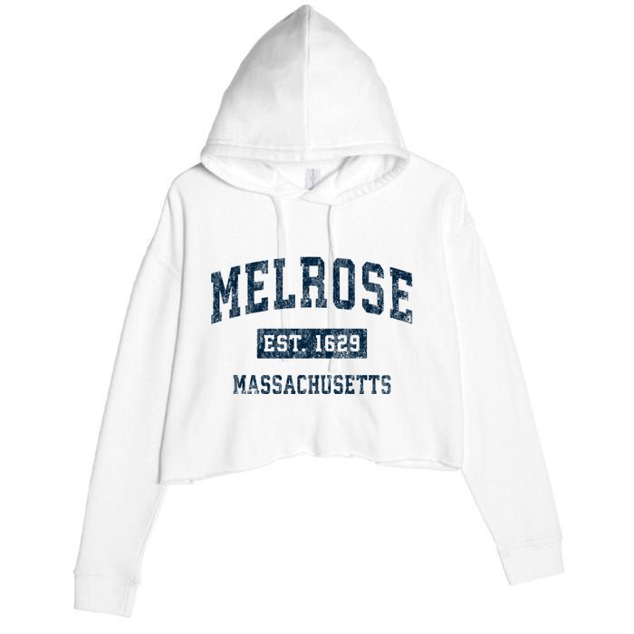 Melrose Massachusetts Ma Vintage Sports Crop Fleece Hoodie