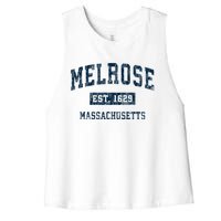 Melrose Massachusetts Ma Vintage Sports Women's Racerback Cropped Tank