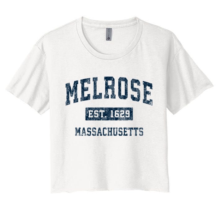 Melrose Massachusetts Ma Vintage Sports Women's Crop Top Tee