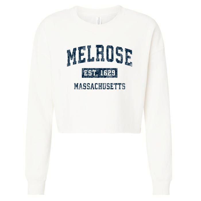 Melrose Massachusetts Ma Vintage Sports Cropped Pullover Crew