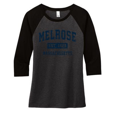 Melrose Massachusetts Ma Vintage Sports Women's Tri-Blend 3/4-Sleeve Raglan Shirt