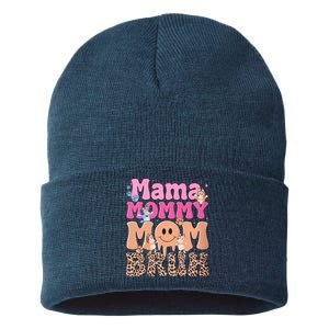 Mama Mommy Mom Bruh Family Matching MotherS Day Sustainable Knit Beanie