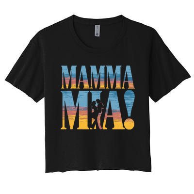 Mamma Mia Musical Beach Sunset Theater Theatre Women's Crop Top Tee