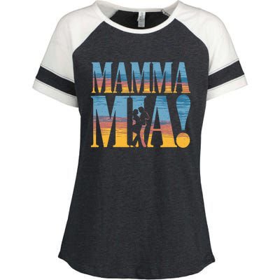 Mamma Mia Musical Beach Sunset Theater Theatre Enza Ladies Jersey Colorblock Tee