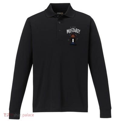Mustard Meme Performance Long Sleeve Polo