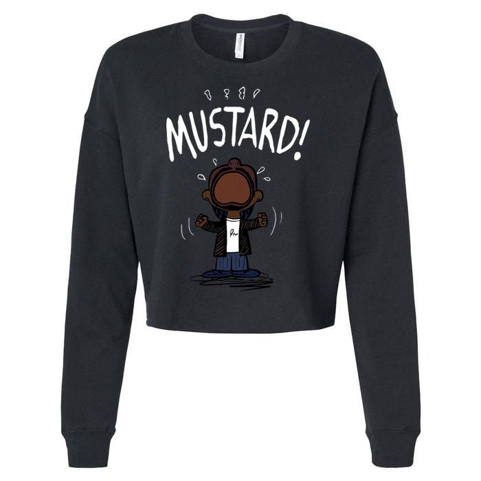 Mustard Meme Cropped Pullover Crew