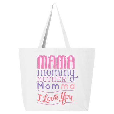 Mama Mommy Mother Momma I Love You Mothersday Gift 25L Jumbo Tote