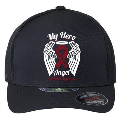 Multiple Myeloma My Hero Is Now My Angel Wings Gift Great Gift Flexfit Unipanel Trucker Cap