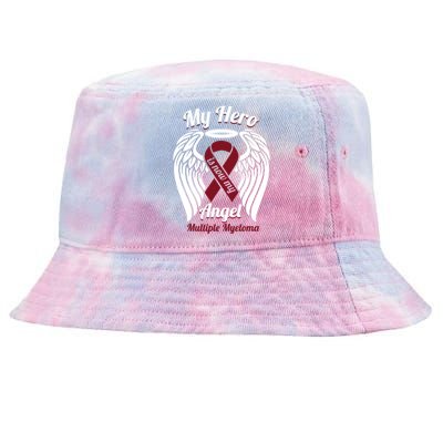 Multiple Myeloma My Hero Is Now My Angel Wings Gift Great Gift Tie-Dyed Bucket Hat