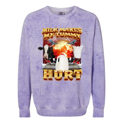 Milk Makes My Tummy Hurt Colorblast Crewneck Sweatshirt