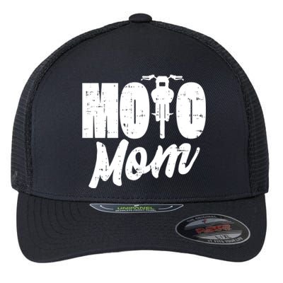 Moto Mom Motorcycle Motocross Dirt Bike Racing Gift Flexfit Unipanel Trucker Cap