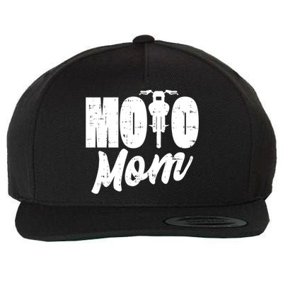 Moto Mom Motorcycle Motocross Dirt Bike Racing Gift Wool Snapback Cap