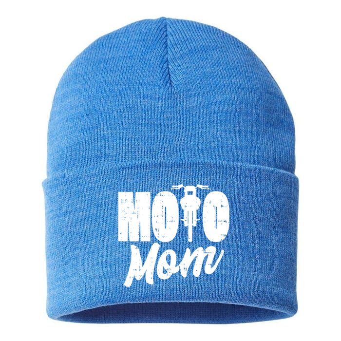 Moto Mom Motorcycle Motocross Dirt Bike Racing Gift Sustainable Knit Beanie