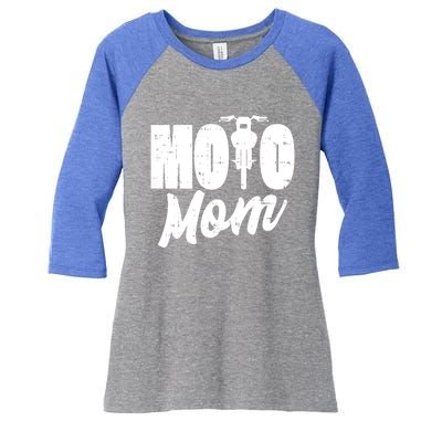 Moto Mom Motorcycle Motocross Dirt Bike Racing Gift Women's Tri-Blend 3/4-Sleeve Raglan Shirt