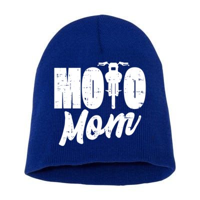 Moto Mom Motorcycle Motocross Dirt Bike Racing Gift Short Acrylic Beanie