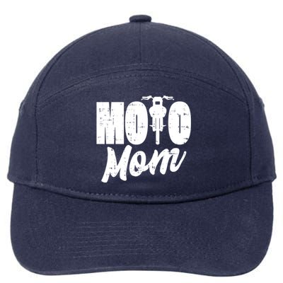 Moto Mom Motorcycle Motocross Dirt Bike Racing Gift 7-Panel Snapback Hat