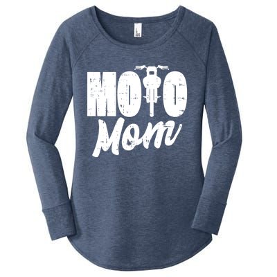 Moto Mom Motorcycle Motocross Dirt Bike Racing Gift Women's Perfect Tri Tunic Long Sleeve Shirt