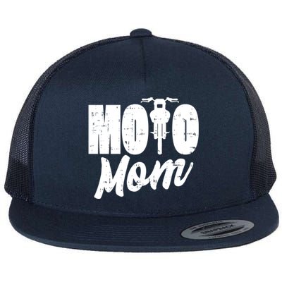 Moto Mom Motorcycle Motocross Dirt Bike Racing Gift Flat Bill Trucker Hat