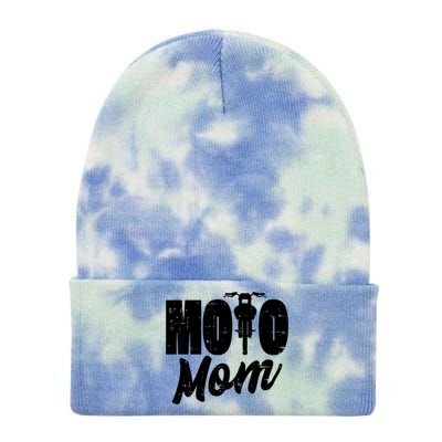 Moto Mom Motorcycle Motocross Dirt Bike Racing Gift Tie Dye 12in Knit Beanie