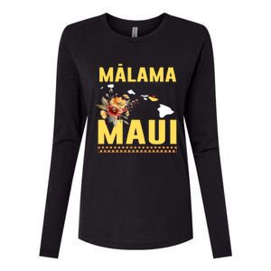 Malama Maui Malama Strong Hawaii Womens Cotton Relaxed Long Sleeve T-Shirt