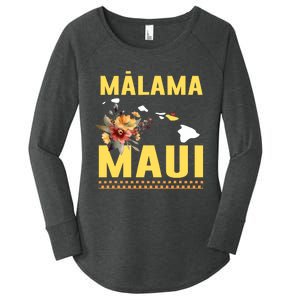 Malama Maui Malama Strong Hawaii Women's Perfect Tri Tunic Long Sleeve Shirt