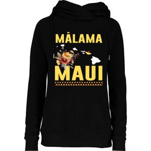 Malama Maui Malama Strong Hawaii Womens Funnel Neck Pullover Hood