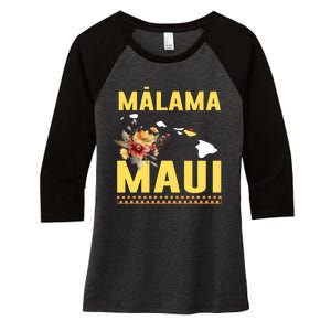 Malama Maui Malama Strong Hawaii Women's Tri-Blend 3/4-Sleeve Raglan Shirt