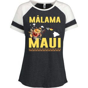 Malama Maui Malama Strong Hawaii Enza Ladies Jersey Colorblock Tee