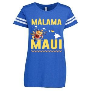 Malama Maui Malama Strong Hawaii Enza Ladies Jersey Football T-Shirt