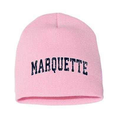 Marquette Michigan Mi Vintage Sports Short Acrylic Beanie