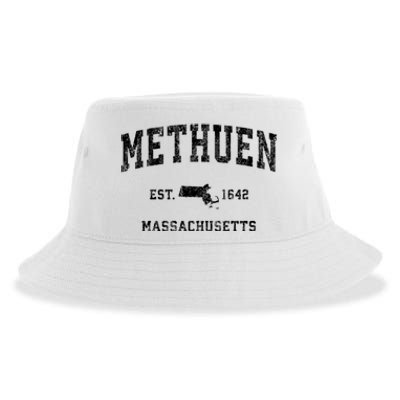 Methuen Massachusetts Ma Vintage Established Athletic Sports Design Sustainable Bucket Hat