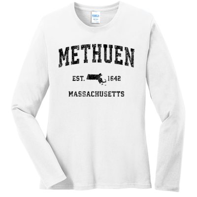 Methuen Massachusetts Ma Vintage Established Athletic Sports Design Ladies Long Sleeve Shirt