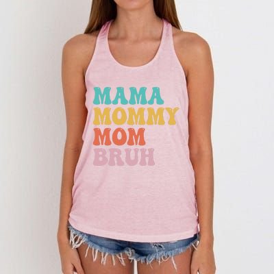 Mama Mommy Mom Bruh Funny Mothers Day For Mom Motherhood Women's Knotted Racerback Tank