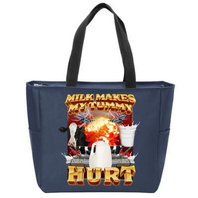 Milk Makes My Tummy Hurt Funny Zip Tote Bag