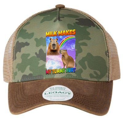 Milk Makes My Tummy Hurt Capybara Meme Culture Legacy Tie Dye Trucker Hat