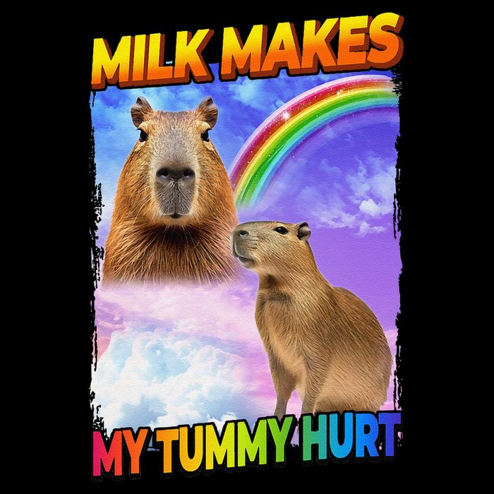 Milk Makes My Tummy Hurt Capybara Meme Culture Backpack