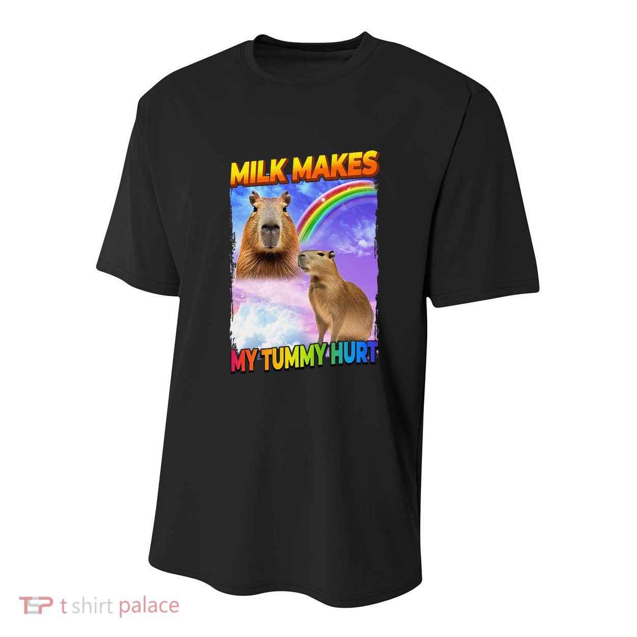 Milk Makes My Tummy Hurt Capybara Meme Culture Youth Performance Sprint T-Shirt
