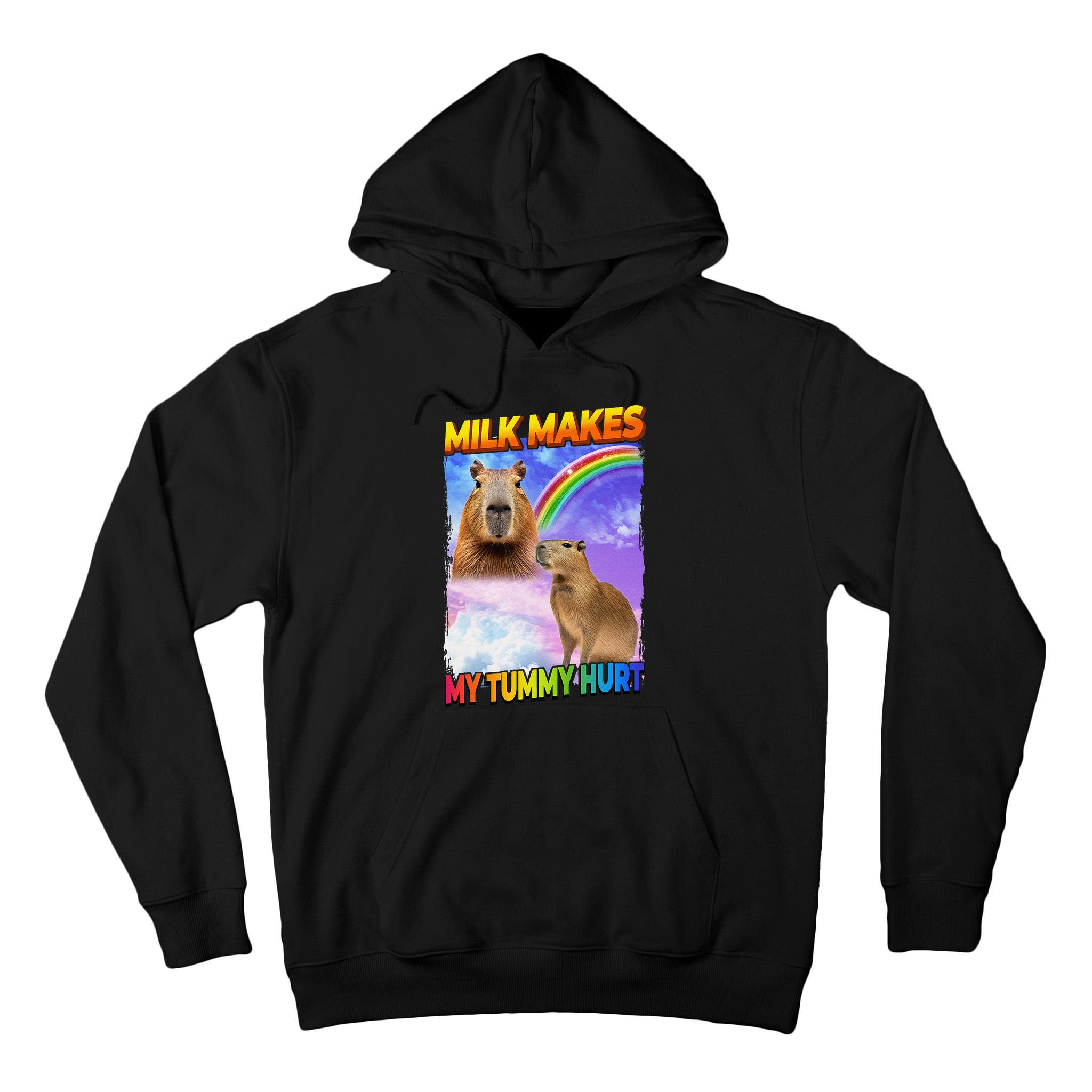 Milk Makes My Tummy Hurt Capybara Meme Culture Tall Hoodie