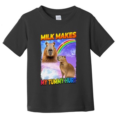 Milk Makes My Tummy Hurt Capybara Meme Culture Toddler T-Shirt