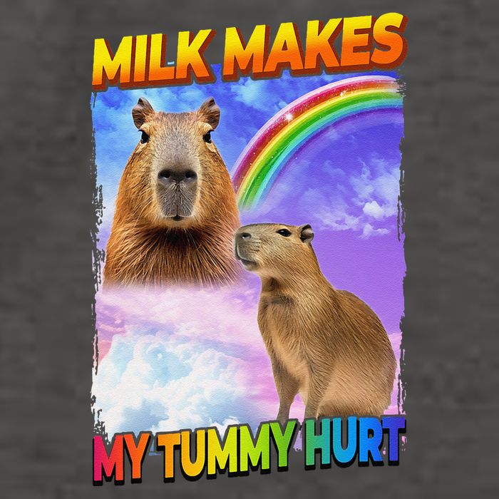 Milk Makes My Tummy Hurt Capybara Meme Culture Vector Backpack