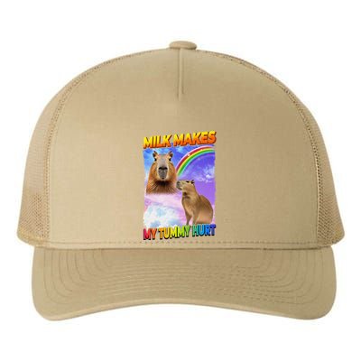 Milk Makes My Tummy Hurt Capybara Meme Culture Yupoong Adult 5-Panel Trucker Hat