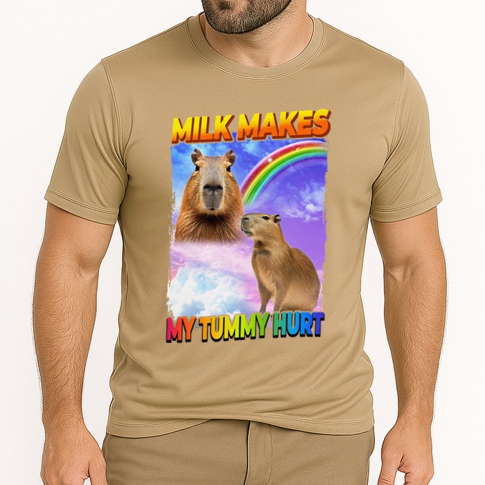 Milk Makes My Tummy Hurt Capybara Meme Culture Performance Shirt