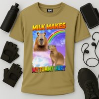 Milk Makes My Tummy Hurt Capybara Meme Culture Performance Shirt