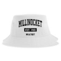 Millinocket Maine Me Vintage Sports Established Design Sustainable Bucket Hat