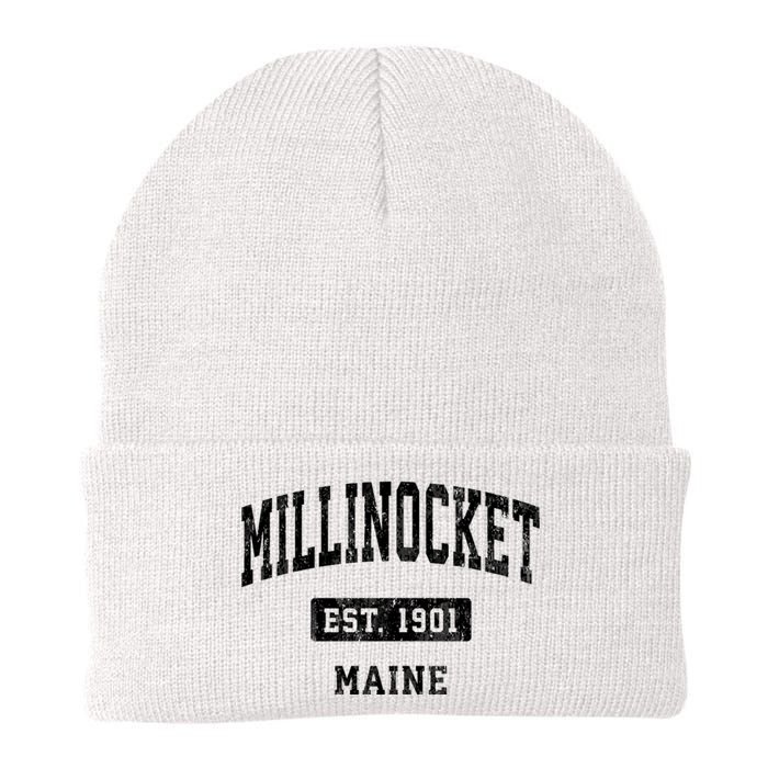 Millinocket Maine Me Vintage Sports Established Design Knit Cap Winter Beanie