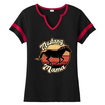 Mustang Mama Ladies Halftime Notch Neck Tee