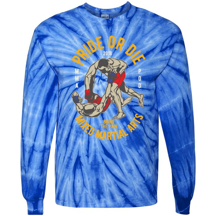 Mma Mixed Martial Art Gift Tie-Dye Long Sleeve Shirt